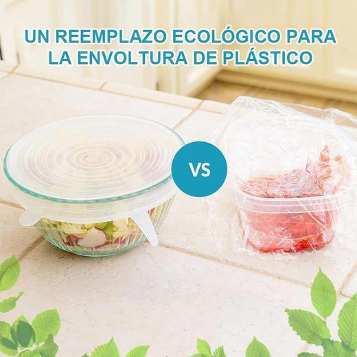 Tapas Elásticas de Silicona , 6 piezas