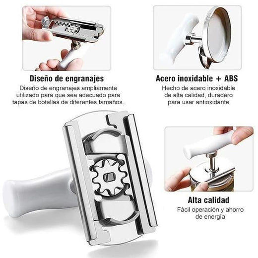 Abrelatas de acero inoxidable de tamaƱo ajustable
