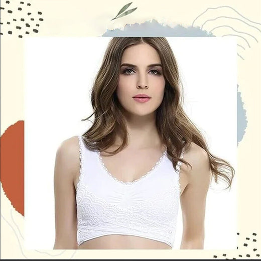 Sujetador instantáneo con hebilla cruzada en la parte delantera de encaje