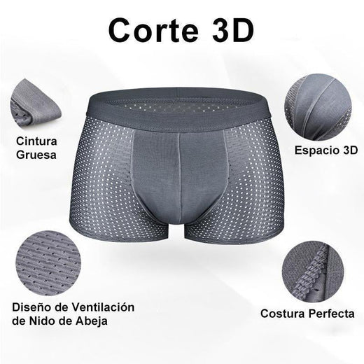 Bóxer Calzoncillo de Seda de Hielo Transpirable para Hombres