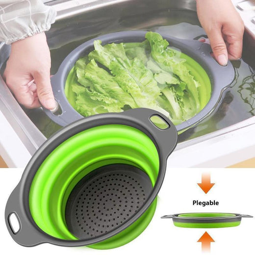 Cesta de drenaje redonda y plegable