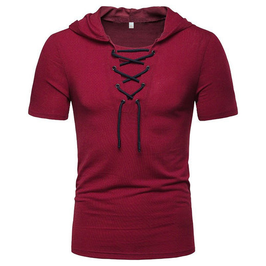 Camiseta casual de verano con cordón para hombre