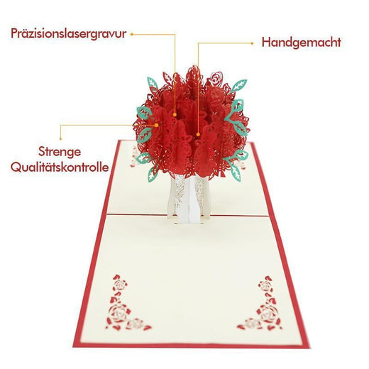 Tarjeta emergente de ramo de rosas - tarjeta de San Valentín/San Jorge
