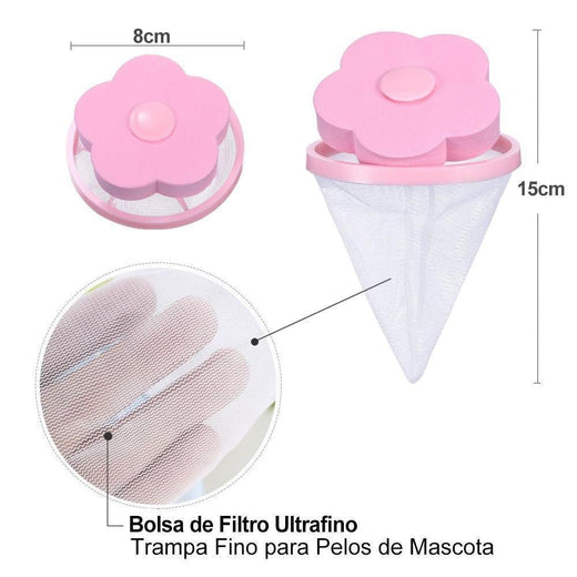 Bolsa de Filtro Removedor de Pelo y Pelusa, 3 Piezas/6 Piezas.