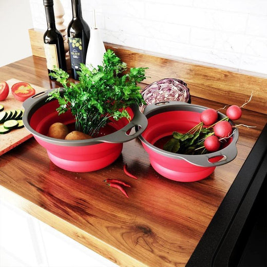 Cesta de drenaje redonda y plegable