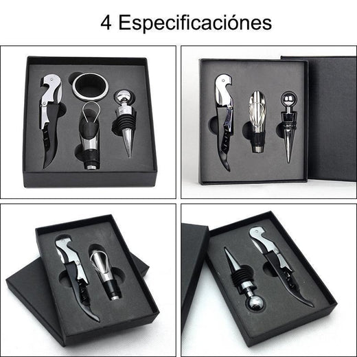 Vino abridor Kit, 4 tipos