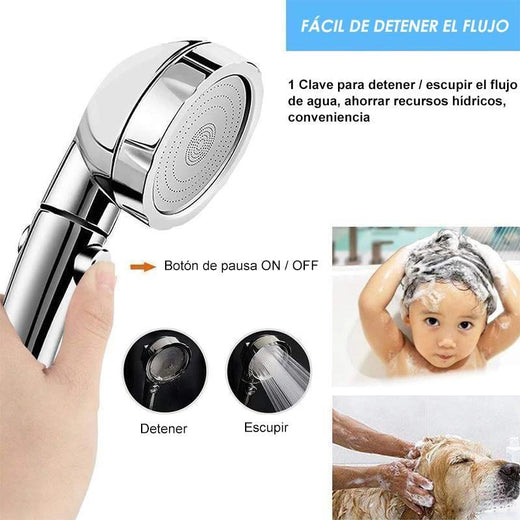 Cabezal de ducha con interruptor ajustable