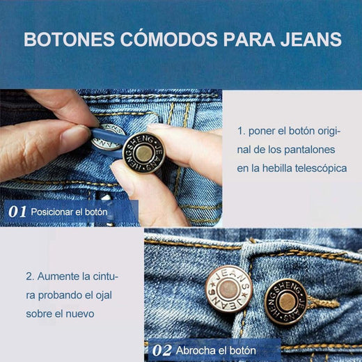 Botón retráctil de jeans (5 piezas)