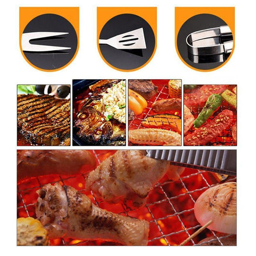 Accesorios Profecionales para barbacoa, 3 piezas con bolsa de camuflaje