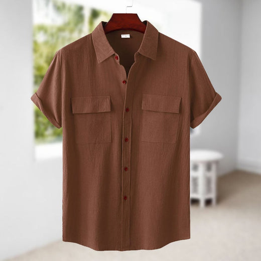 Camisa de Manga Corta de Lino para Hombre