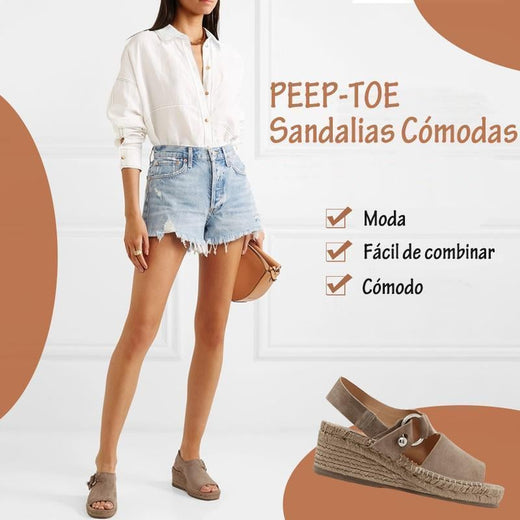 PEEP-TOE Sandalias Cómodas con tacón medio