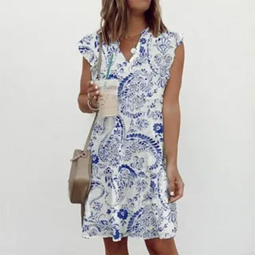 Vestido floral fresco de primavera y verano