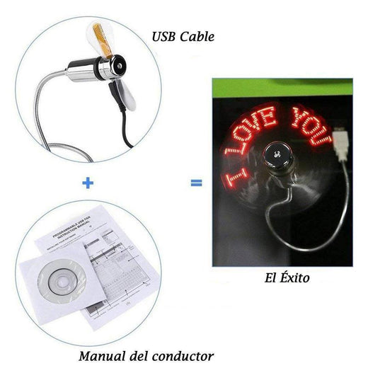 Ventilador USB, Ventilador LED programable para PC, portátil, Escritorio