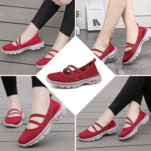 Zapatillas Planas con Tejido Elástico con suela desantilizante, Malla Transpirable.