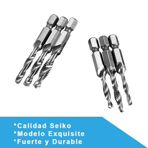 Brocas de Taladro de Perforar y Roscar 6 piezas
