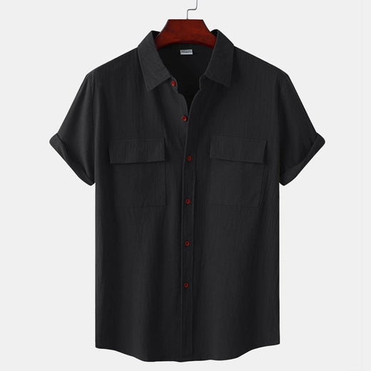 Camisa de Manga Corta de Lino para Hombre