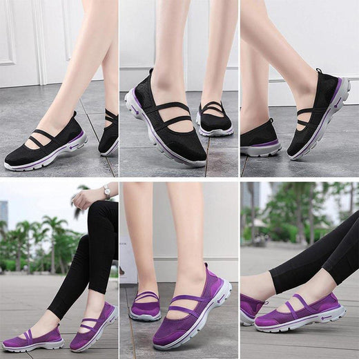 Zapatillas Planas con Tejido Elástico con suela desantilizante, Malla Transpirable.