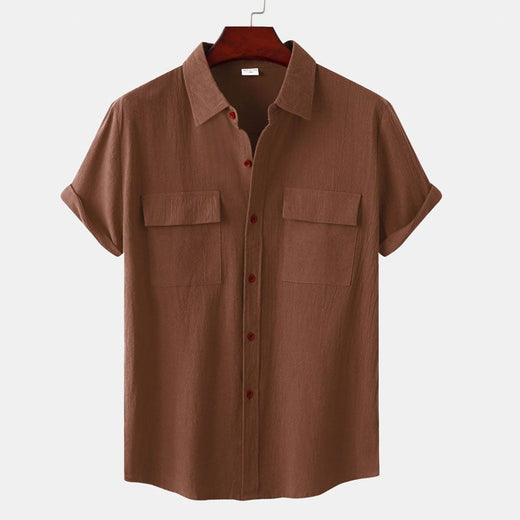 Camisa de Manga Corta de Lino para Hombre