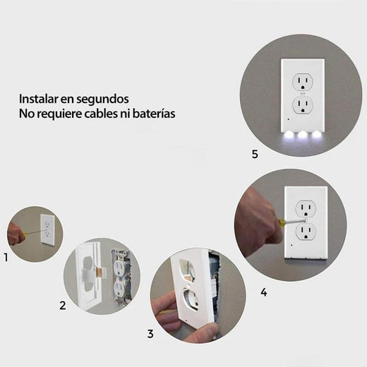 Placa de pared de salida Hirundo con luces de noche LED