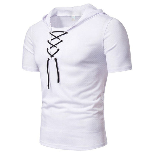 Camiseta casual de verano con cordón para hombre