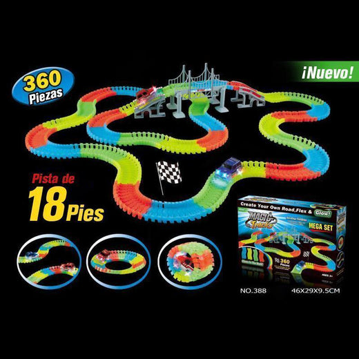 Pista de carreras luminosa para coche