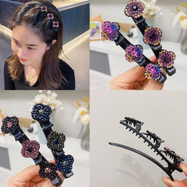 Tres Clips de Pelo Lateral de Flores