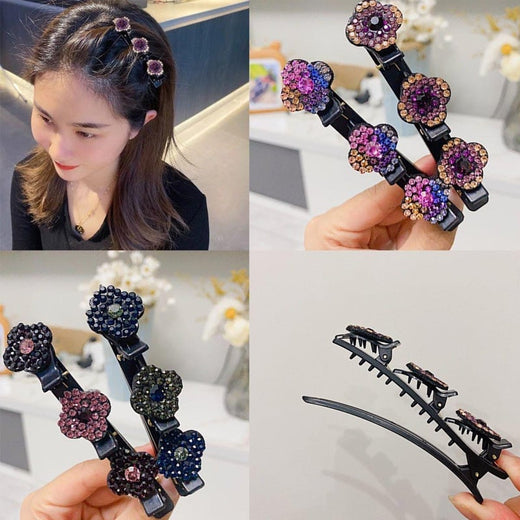 Tres Clips de Pelo Lateral de Flores