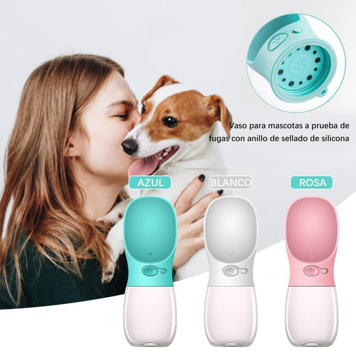 Botella de agua para mascotas portátil al aire libre
