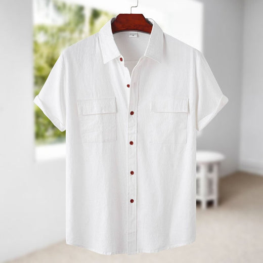 Camisa de Manga Corta de Lino para Hombre