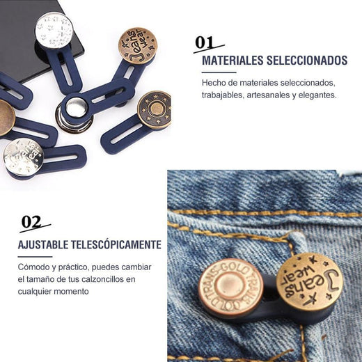 Botón retráctil de jeans (5 piezas)