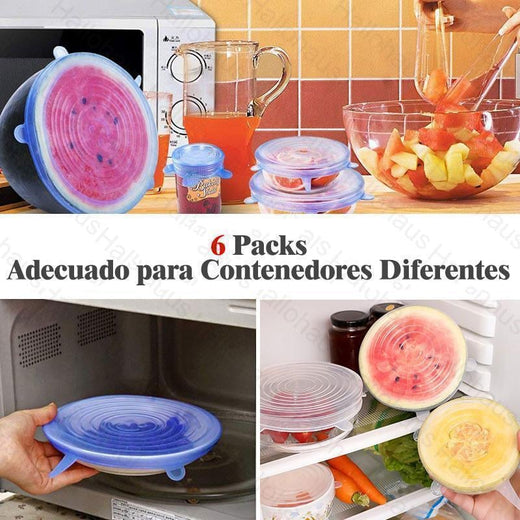 Tapas Elásticas de Silicona , 6 piezas