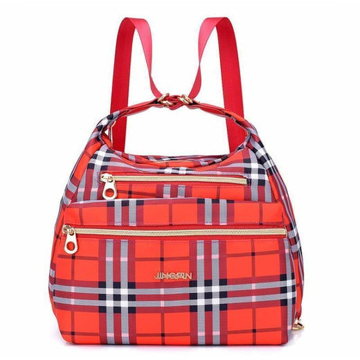 Bolso con doble cremalleras, también mochila y bandolera