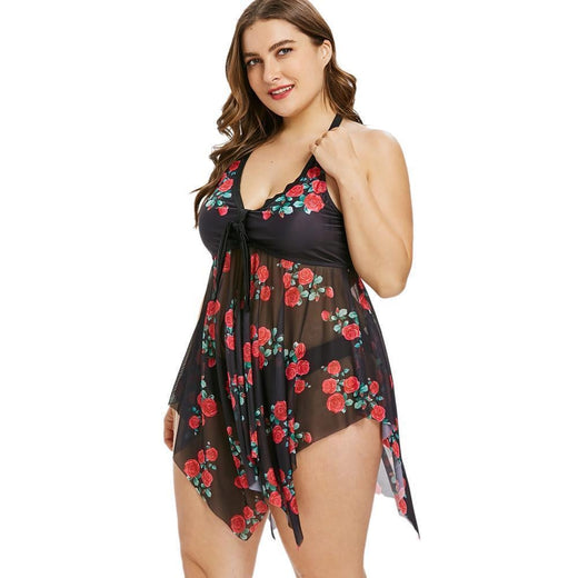 Bikini Con Estampado Floral, Traje de Bikini de Gran Tamaño