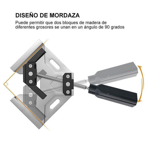 Abrazadera de soldadura de dos ejes