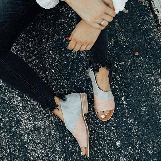 Sandalias de panel de tacón bajo diario para mujeres