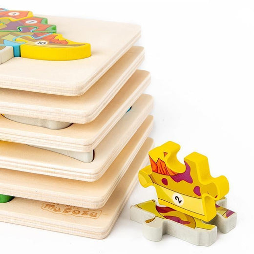 Rompecabezas de madera 3D de dinosaurio