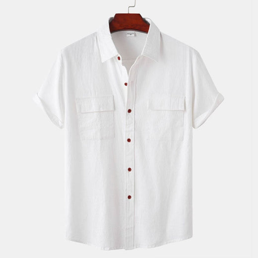 Camisa de Manga Corta de Lino para Hombre
