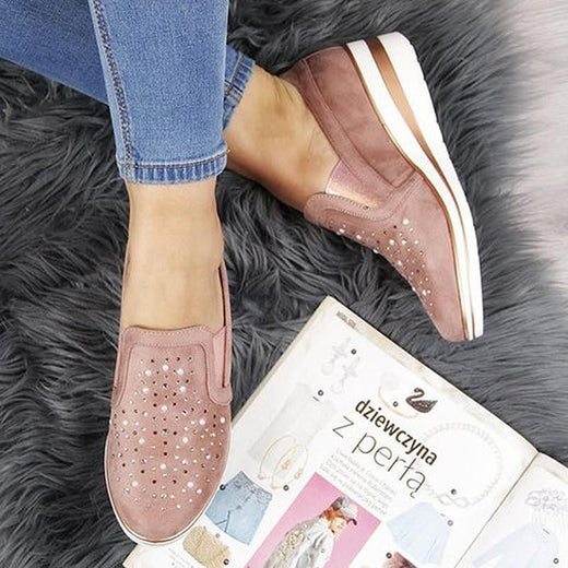 Zapatillas moda de mujer con pedrería