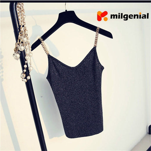 Camiseta tirante con hilo brillante