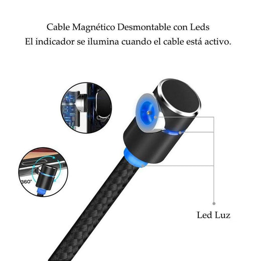3 En 1 Cable de Carga Magnético