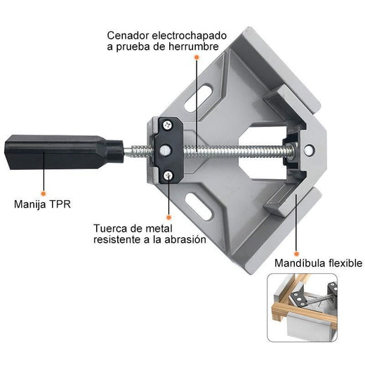 Abrazadera de soldadura de dos ejes