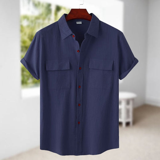 Camisa de Manga Corta de Lino para Hombre