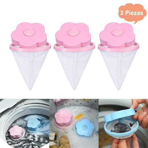 Bolsa de Filtro Removedor de Pelo y Pelusa, 3 Piezas/6 Piezas.