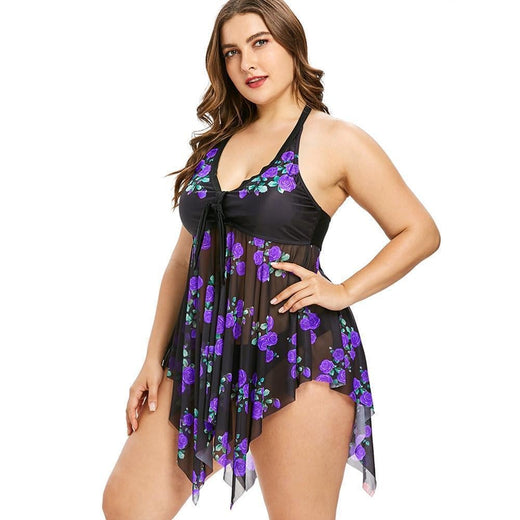 Bikini Con Estampado Floral, Traje de Bikini de Gran Tamaño