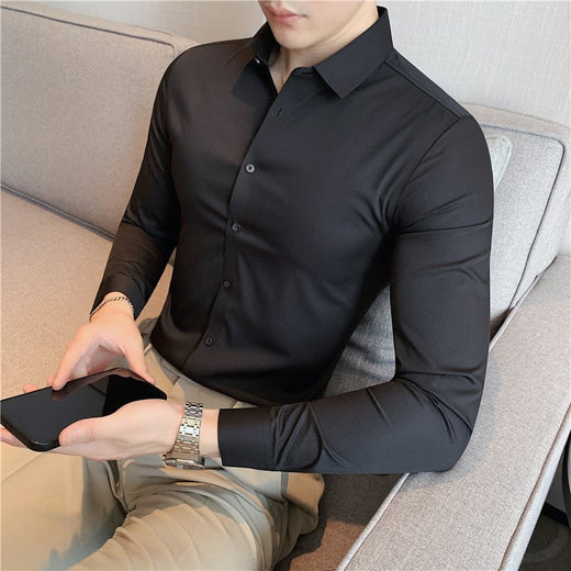 Camisa de hombre de alta elasticidad non-iron