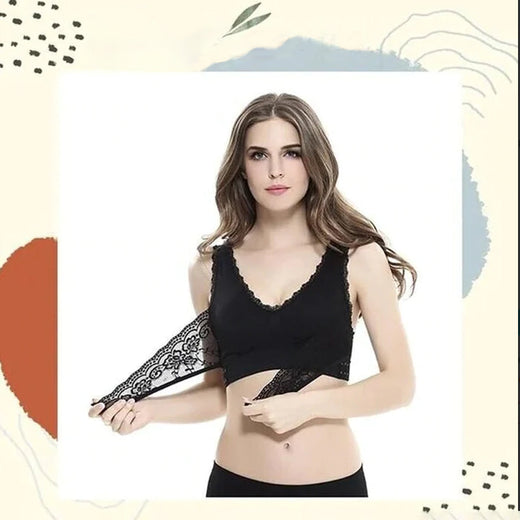 Sujetador instantáneo con hebilla cruzada en la parte delantera de encaje