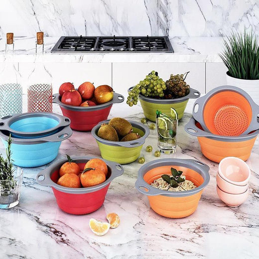 Cesta de drenaje redonda y plegable