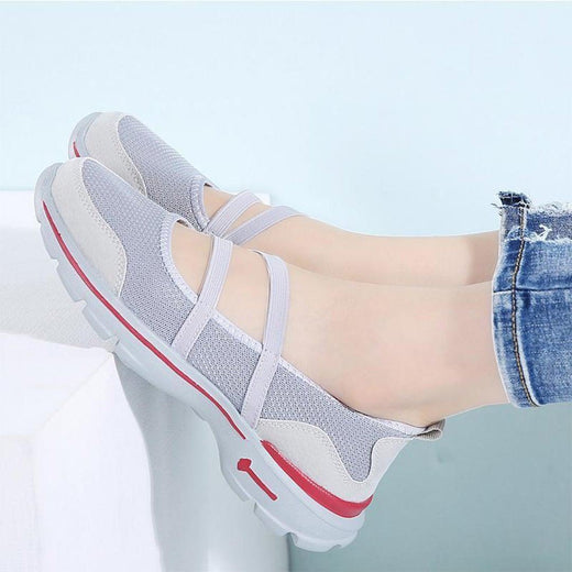Zapatillas Planas con Tejido Elástico con suela desantilizante, Malla Transpirable.