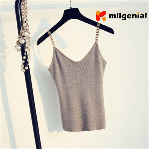 Camiseta tirante con hilo brillante