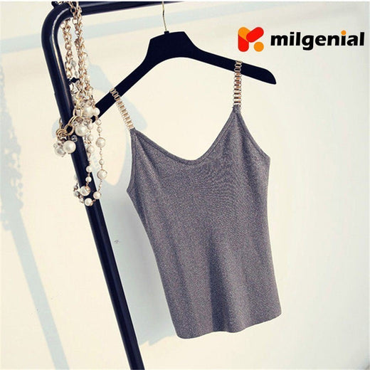 Camiseta tirante con hilo brillante